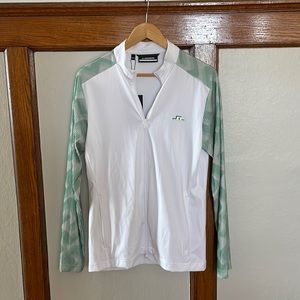 NWT J. Lindberg White Full Zip Erik 3D Sleeve Golf Mid-layer